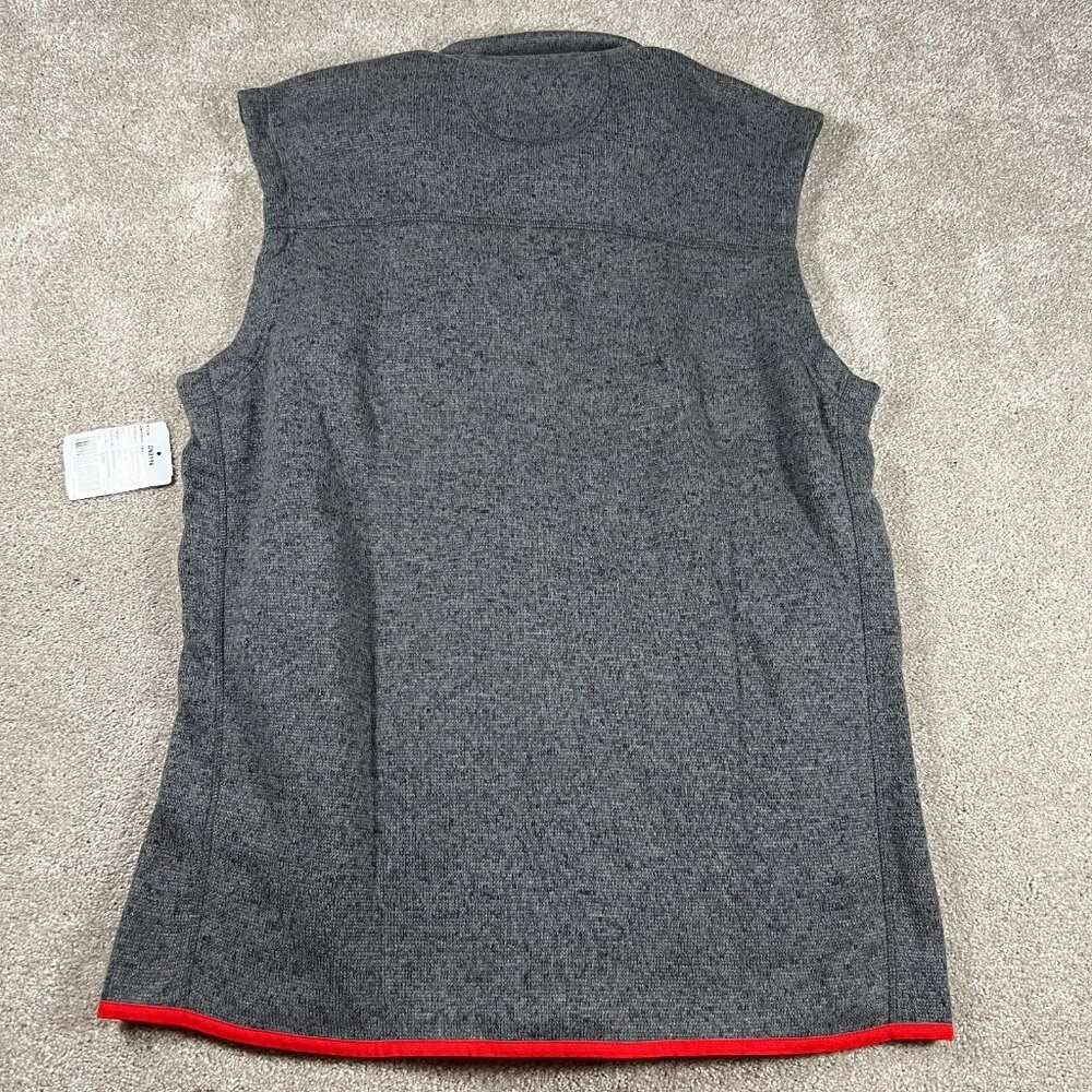Antigua Mens Large Heather Gray Calgary Flames Logo Full-Zip NHL Hockey Vest NWT - Picture 2 of 6